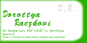 dorottya raczkovi business card